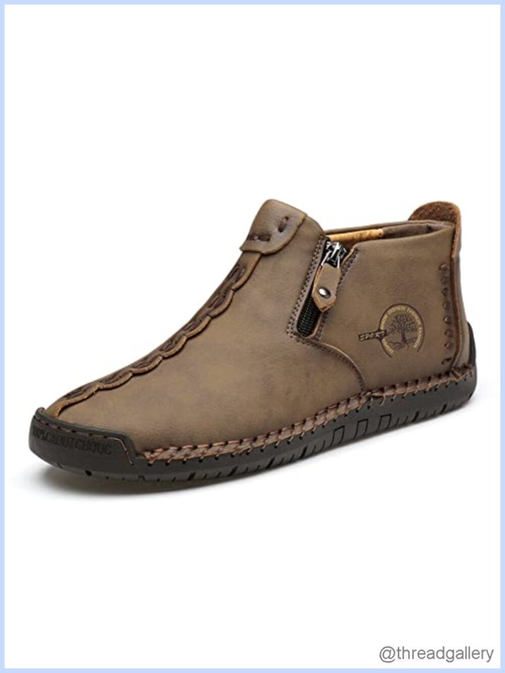 Medieval Renaissance Ankle Boots Faux Leather Zip Up Soft Sole